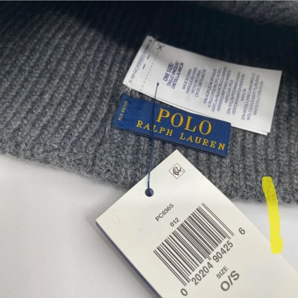 Polo Ralph Lauren Collectable Grey French Bulldog Dog Wool Beanie Hat NWOT